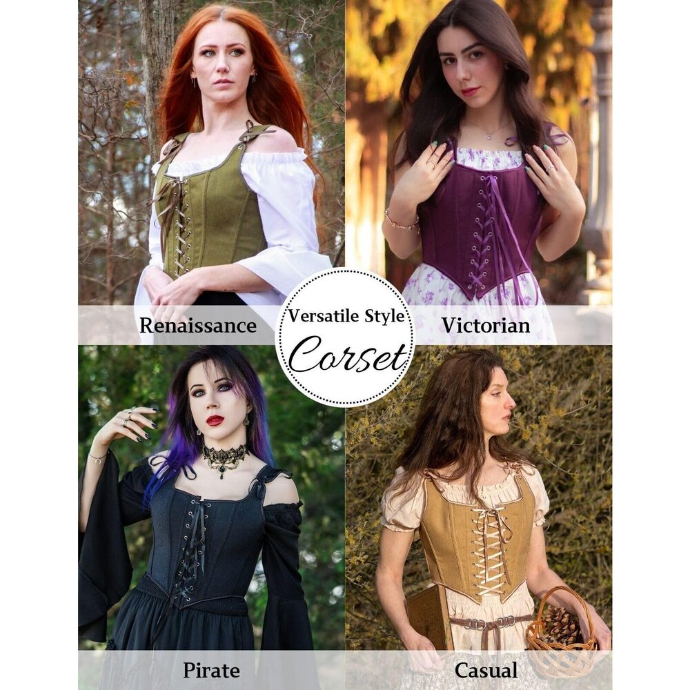 6746 Plus Size Renaissance Bustier Tops Corset Tops Overbust Bustier Forest View 6
